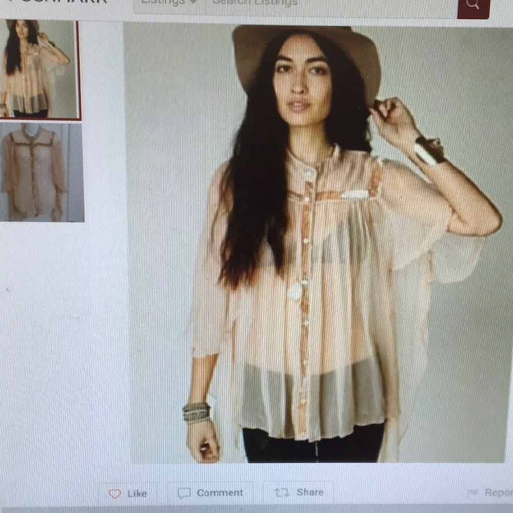 FREE PEOPLE/"NEW ROMANTICS" BLUSH SHEER & VELVET